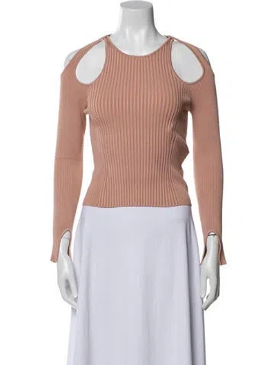 Pre-owned Simkhai Scoop Neck Long Sleeve Crop Top W/ Tags In Pink