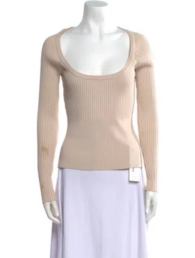 Pre-owned Simkhai Scoop Neck Long Sleeve Top In Neutral