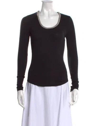 Pre-owned Simkhai Scoop Neck Long Sleeve Top W/ Tags In Black