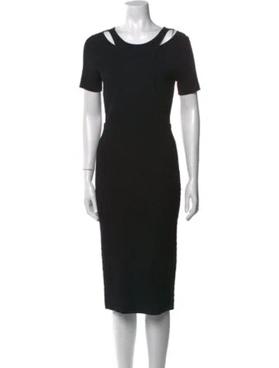 Pre-owned Simkhai Scoop Neck Midi Length Dress In Black