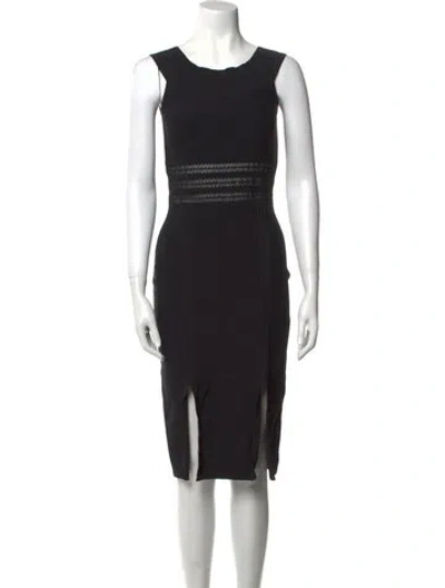 Pre-owned Simkhai Scoop Neck Midi Length Dress In Black