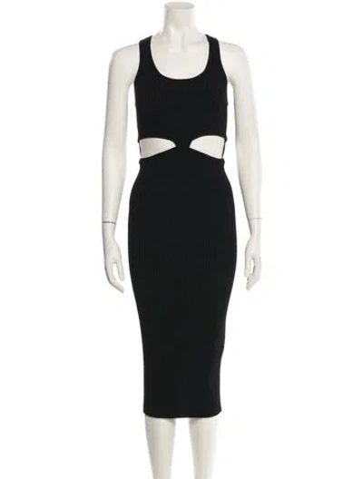 Pre-owned Simkhai Scoop Neck Midi Length Dress In Black