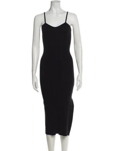 Pre-owned Simkhai Scoop Neck Midi Length Dress In Black