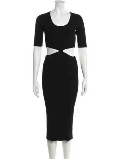 Pre-owned Simkhai Scoop Neck Midi Length Dress In Black