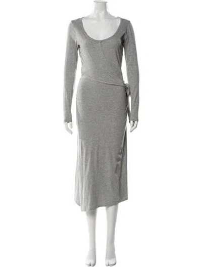 Pre-owned Simkhai Scoop Neck Midi Length Dress In Gray