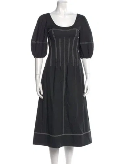 Pre-owned Simkhai Scoop Neck Midi Length Dress In Gray