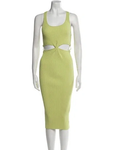 Pre-owned Simkhai Scoop Neck Midi Length Dress In Green