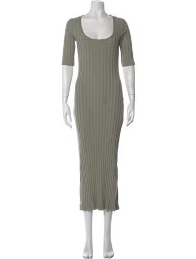 Pre-owned Simkhai Scoop Neck Midi Length Dress In Green
