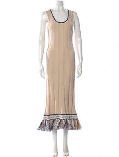 Pre-owned Simkhai Scoop Neck Midi Length Dress In Neutral
