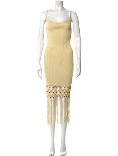 Pre-owned Simkhai Scoop Neck Midi Length Dress W/ Tags In Neutrals