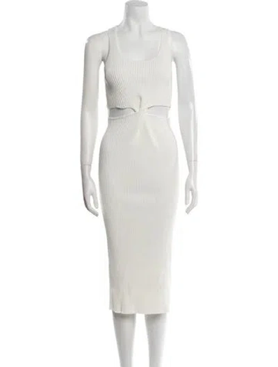 Pre-owned Simkhai Scoop Neck Midi Length Dress In White