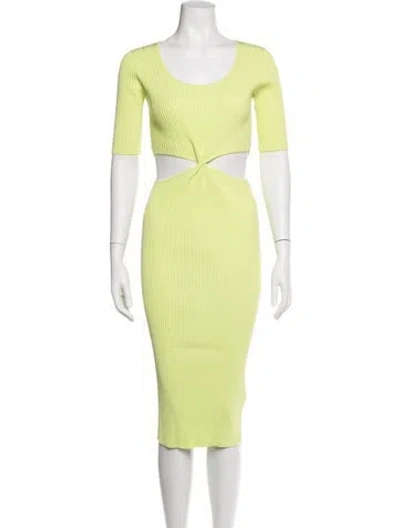 Pre-owned Simkhai Scoop Neck Midi Length Dress In Yellow