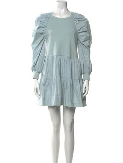 Pre-owned Simkhai Scoop Neck Mini Dress In Blue