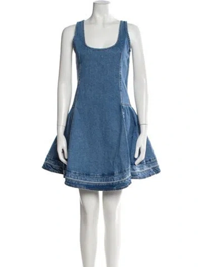 Pre-owned Simkhai Scoop Neck Mini Dress In Blue