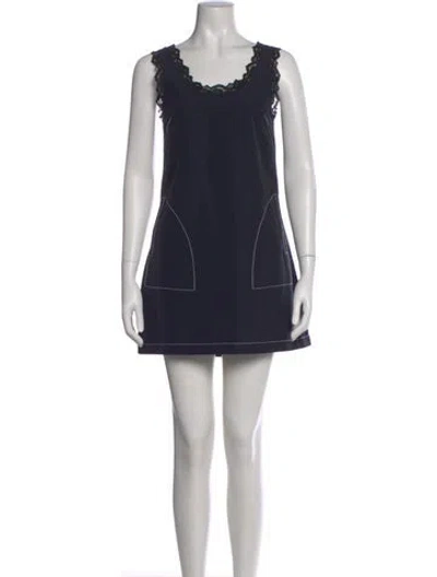 Pre-owned Simkhai Scoop Neck Mini Dress In Blue