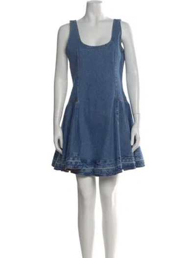 Pre-owned Simkhai Scoop Neck Mini Dress In Blue