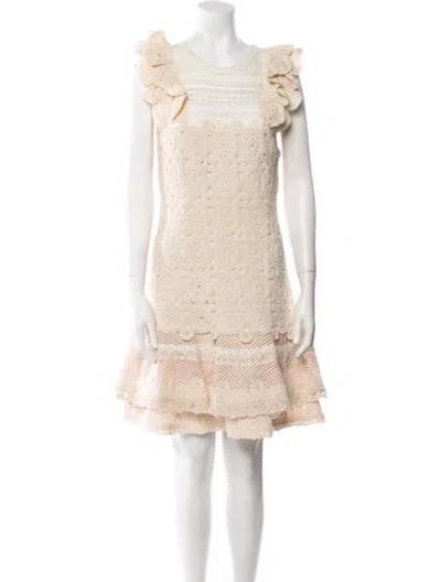 Pre-owned Simkhai Scoop Neck Mini Dress In Neutral