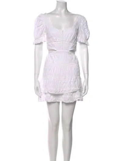 Pre-owned Simkhai Scoop Neck Mini Dress In Neutral