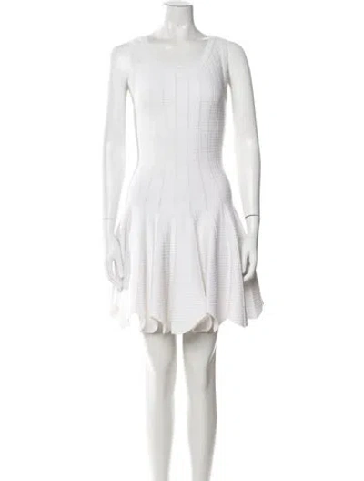 Pre-owned Simkhai Scoop Neck Mini Dress In Neutral