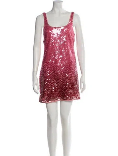 Pre-owned Simkhai Scoop Neck Mini Dress In Pink