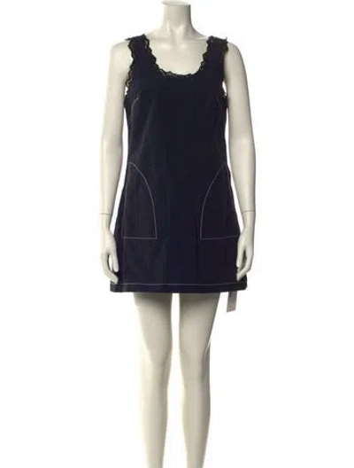 Pre-owned Simkhai Scoop Neck Mini Dress W/ Tags In Blue