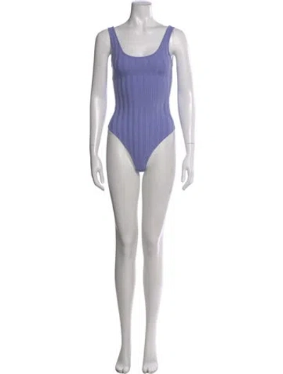 Pre-owned Simkhai Scoop Neck Romper In Purple