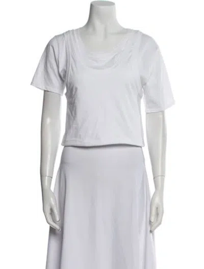 Pre-owned Simkhai Scoop Neck Short Sleeve T-shirt In White