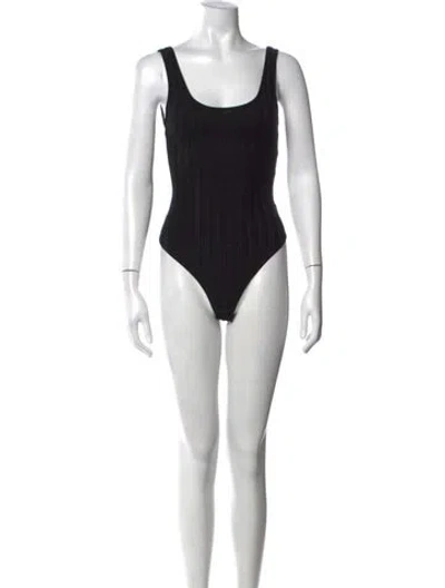 Pre-owned Simkhai Scoop Neck Sleeveless Bodysuit In Black