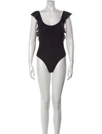 Pre-owned Simkhai Scoop Neck Sleeveless Bodysuit In Black