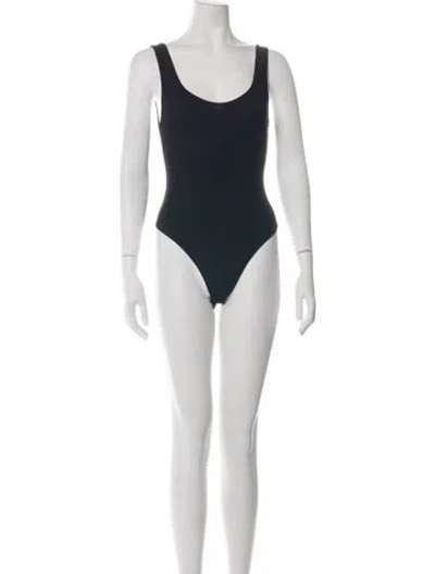Pre-owned Simkhai Scoop Neck Sleeveless Bodysuit In Black