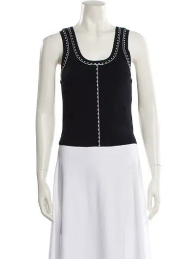 Pre-owned Simkhai Scoop Neck Sleeveless Crop Top In Black