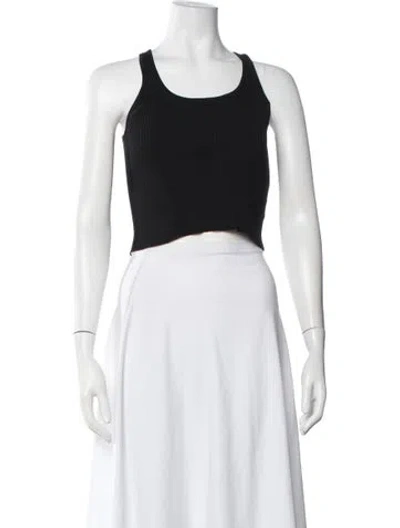 Pre-owned Simkhai Scoop Neck Sleeveless Crop Top In Black