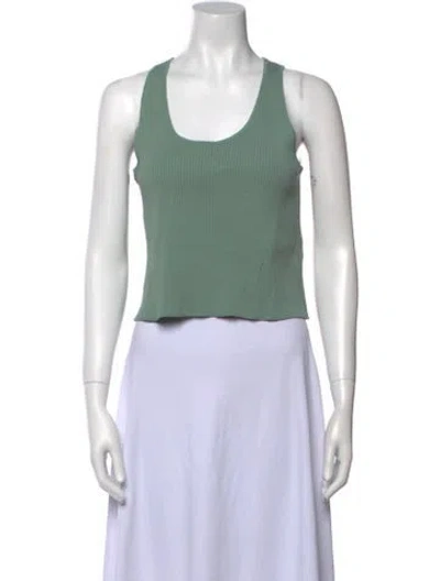 Pre-owned Simkhai Scoop Neck Sleeveless Crop Top In Green