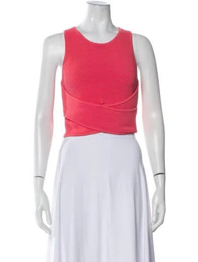 Pre-owned Simkhai Scoop Neck Sleeveless Crop Top In Pink