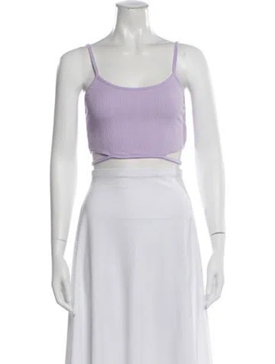 Pre-owned Simkhai Scoop Neck Sleeveless Crop Top In Purple