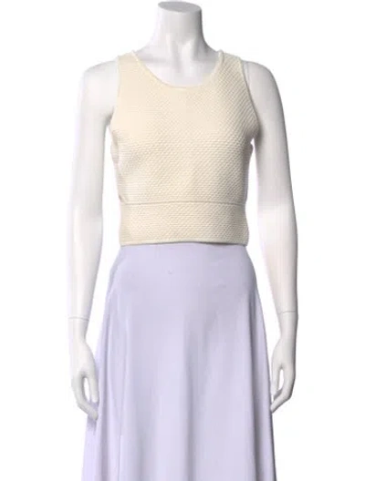 Pre-owned Simkhai Scoop Neck Sleeveless Crop Top In White