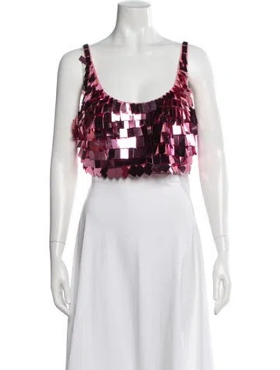 Pre-owned Simkhai Scoop Neck Sleeveless Crop Top In White