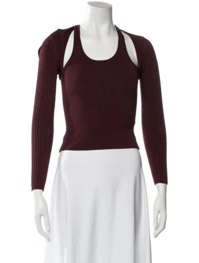 Pre-owned Simkhai Scoop Neck Sweater In Burgundy