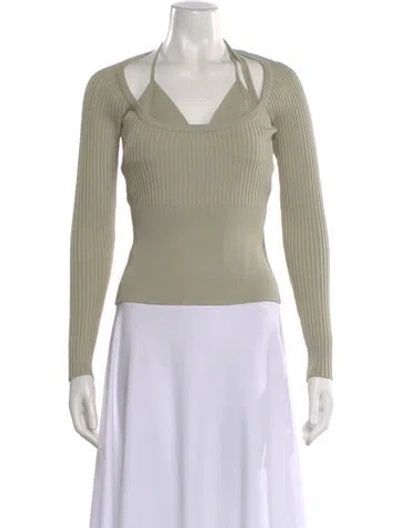 Pre-owned Simkhai Scoop Neck Sweater In Green
