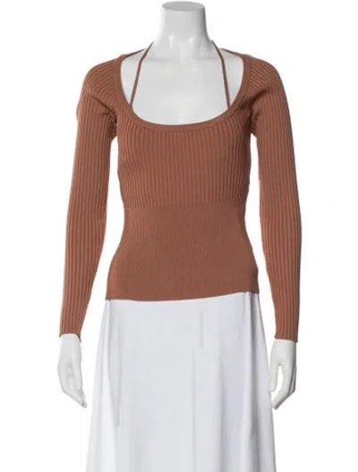 Pre-owned Simkhai Scoop Neck Sweater In Neutral