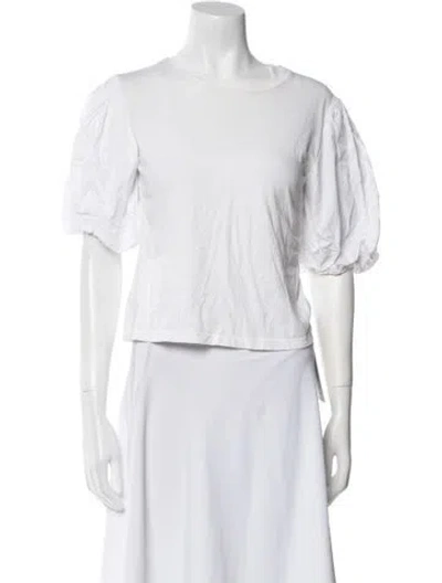 Pre-owned Simkhai Scoop Neck Three-quarter Sleeve Crop Top In White