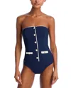 Simkhai Scout Bustier One-piece Swimsuit In Midnight