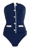 Simkhai Scout Bustier One-piece Swimsuit In Blue