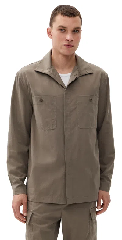 Simkhai Sean Shirt Jacket Faded Olive In Brown