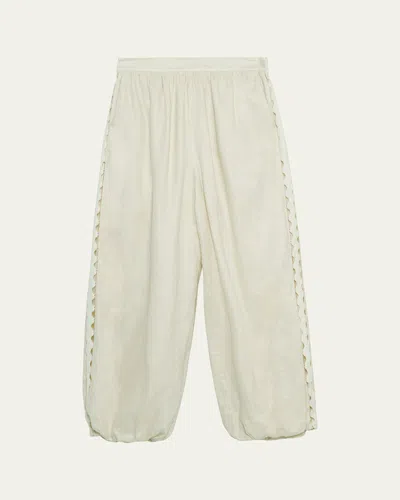 Simkhai Selah Linen Lace Balloon Pants In White