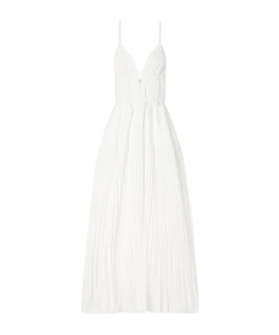 Simkhai Selene Cut-out Pleated Poplin Maxi Dress In White
