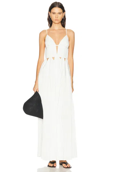 Simkhai Selene Pleated Cotton Gown In White