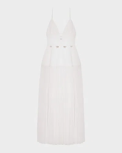 Simkhai Selene Pleated Cotton Gown In White
