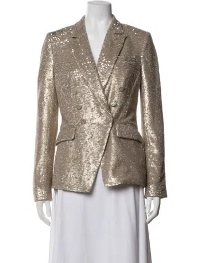 Pre-owned Simkhai Sequin Blazer In Gold