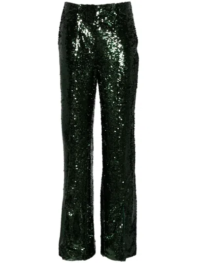 Simkhai Sequin-embellished Trousers In Green